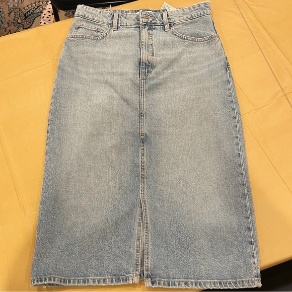 Zara Skirts Zara Denim Midi Skirt Poshmark